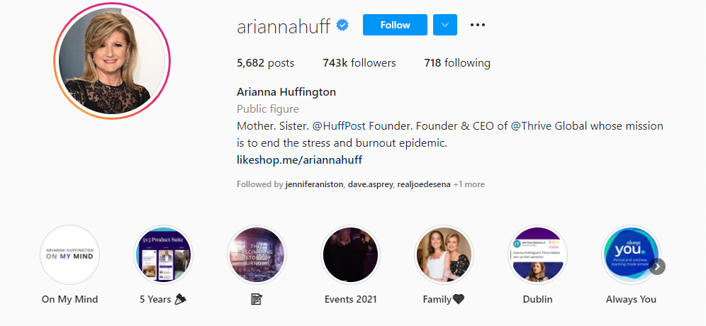 @ariannahuff Instagram marketer profile