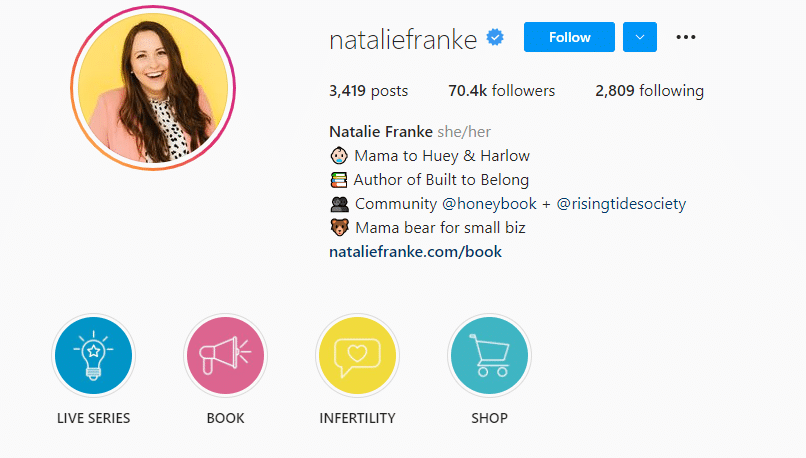 @nataliefranke Instagram marketers profile