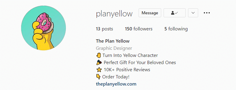 @planyellow Instagram user with great bio