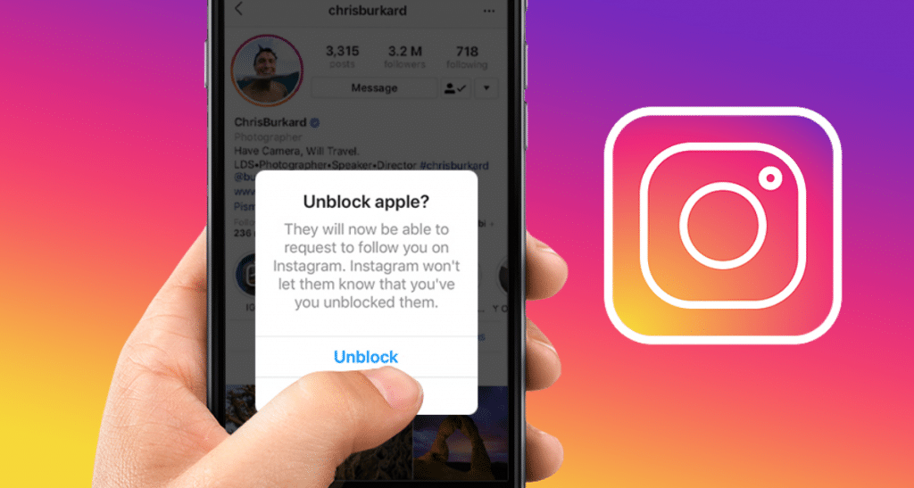 how to unblock on instagram