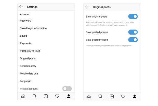 save Instagram photos to your camera roll