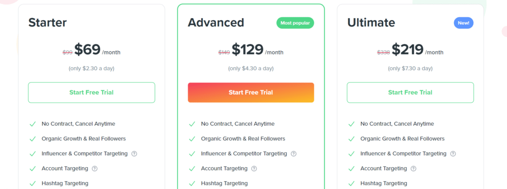 Kicksta pricing